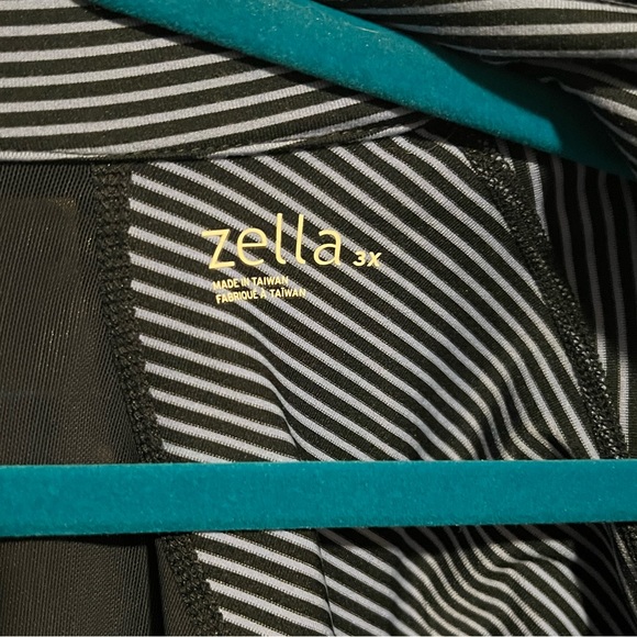 Zella Dark & Light Blue Full Zip Mesh Back Active Top Plus Size 3X Thumb Holes - Picture 2 of 9